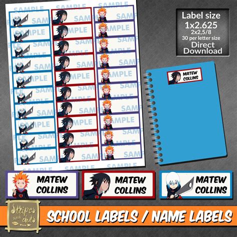 Printable Anime Name Tags