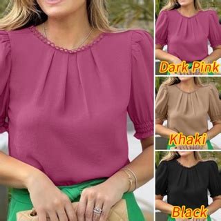 Zanzea Women Fashion Style Round Neck Commuting Puff Sleeve Pleated