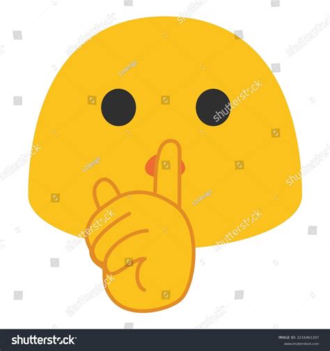 Shushing Face Vector Emoji Label Design Royalty Free Stock Vector 2216461207