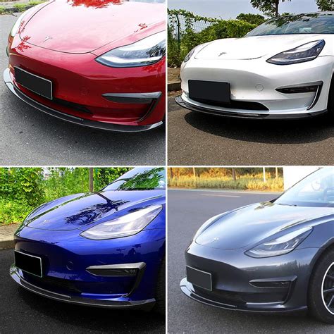 Buy Fit Tesla Model Front Bumper Lip Kit Car Glossy Mods Spoilers For