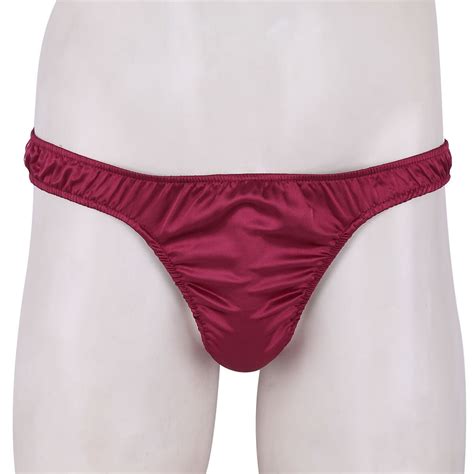 Mens Lingerie Satin Ruffled Bikini Thong Underwear Stretchy Panties Brief EBay