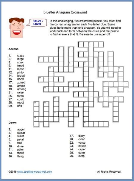 A Free Crossword Puzzle Thats Really Puzzling Worksheets Library