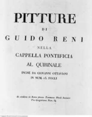 Pitture Di Guido Reni Nella Cappella Pontificia Al Quirinale Incise