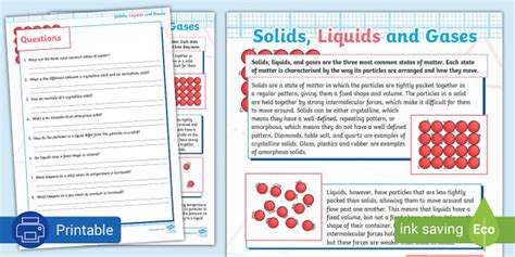 Solids, Liquids and Gases (teacher made) - Twinkl 