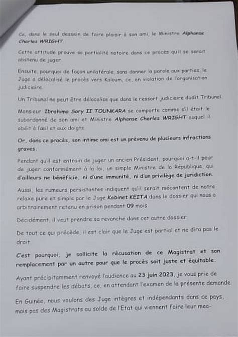 Procès de Charles Wright Foniké récuse le juge Ibrahima Sory 2