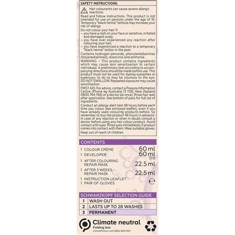 Schwarzkopf Colour Specialist Cool Light Blonde Permanent Each The Australian Products