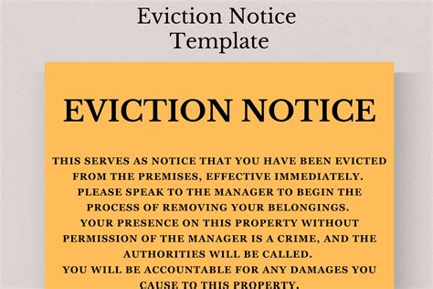 Editable Eviction Notice Template Editable Template Property Eviction