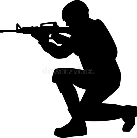 Soldier Silhouette rifle stock vector. Illustration of uniform - 107103957