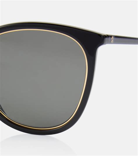 Gucci Chain Trimmed Cat Eye Sunglasses In Black Black Grey Modesens