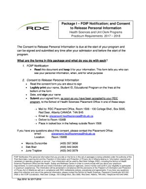 Fillable Online Portal Rdc Ab Package I Foip Notification And Consent