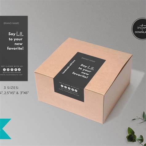 Editable Box Label Template Custom Packaging Labels Order Etsy UK