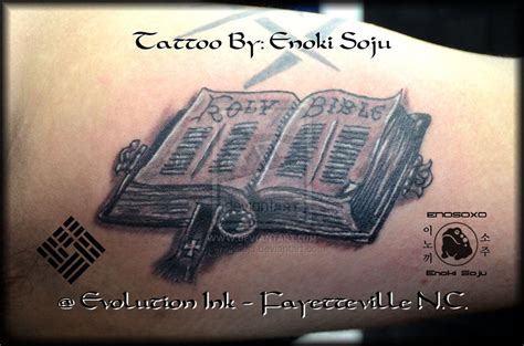 Bible Tattoo by Enoki Soju by enokisoju on deviantART | Bible tattoos, Tattoos, Book inspired ...