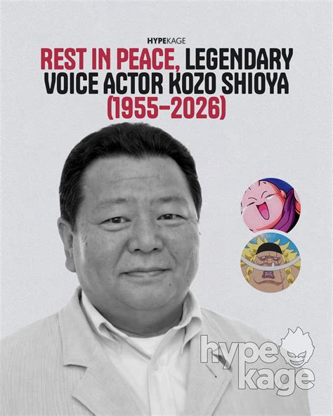 Hypekage - Kozo Shioya, the legendary Japanese voice actor... | Facebook