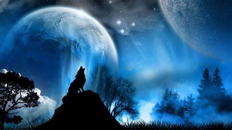 Anime Wolf Howling At The Moon Wallpaper