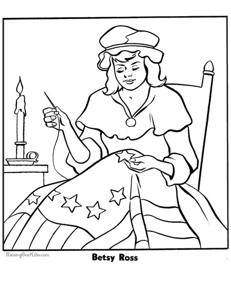 Betsy Ross Coloring Page Clip Art Library