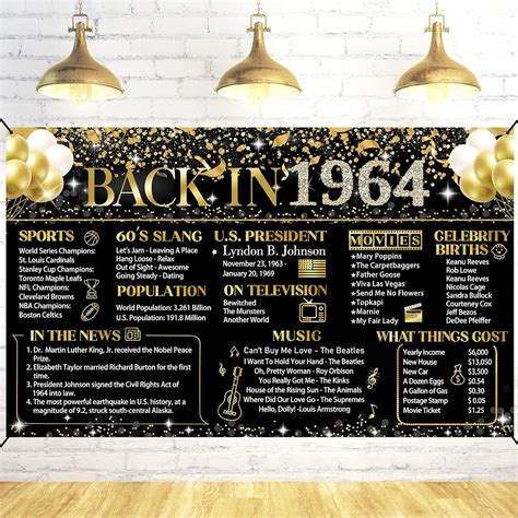 Trgowaul 60th Birthday Decorations For Women Men 1964 Birthday Poster