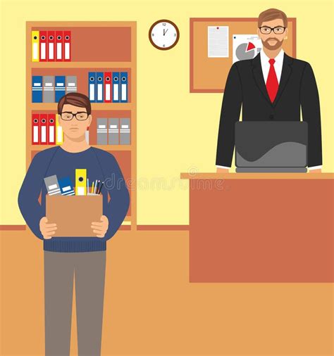 Concept Dismissal Boss Dismissed Employee Stock Vector Illustration