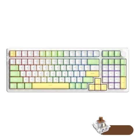 Ajazz Ak Keys Wireless Bluetooth Three Mode Hot Swap Rgb Gaming Mechanical Keyboard Tea