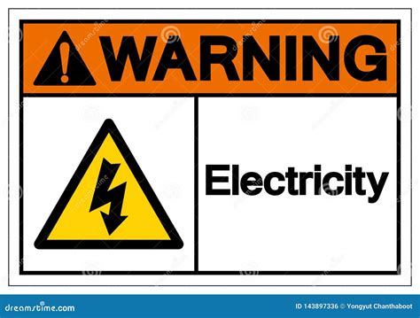 Warning Electricity Symbol Sign Vector Illustration Isolate On White