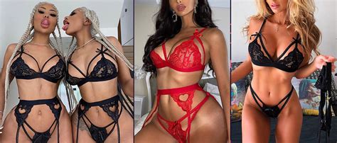 Evelife Women Lace Lingerie Set With Garter Belt Pieces Sexy Lace Bra And Panties Set Strappy