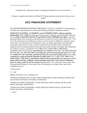 Fillable Online UCC FINANCING STATEMENT Beispiel Pdf Fax Email Print