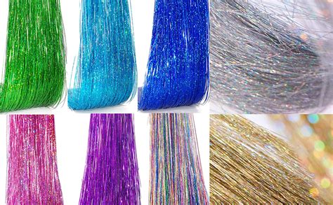 Hair Tinsel Kit With 47INCH 1200 Strands Heat Resistant Glitter Tinsel