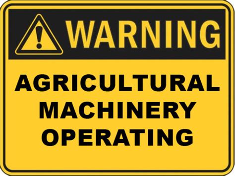 Warning Safety Signstickers Agricultural Machinery Operating