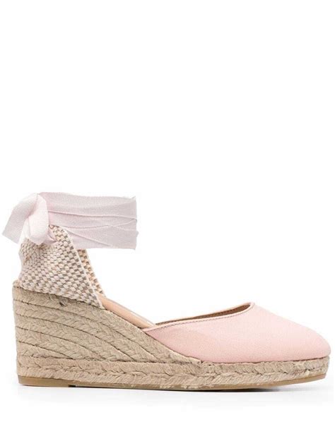 Manebi Hamptons Wedge Espadrille Shoes Pink Editorialist