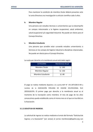 Reglamento de Admisión APEHO PDF