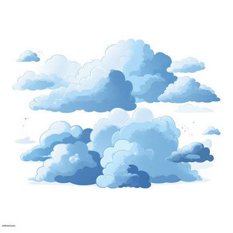 Clouds Clipart in Minimalist Art Style Artwork: Vector, PNG, 4K – IMAGELLA