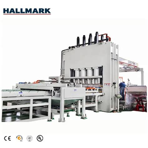Double Sides Melamine Faced Short Cycle Hot Press Machine For Chipboard MDF Plywood Laminate