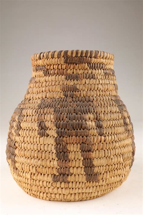 Sold At Auction Papago Native American Pictorial Coiled Basket