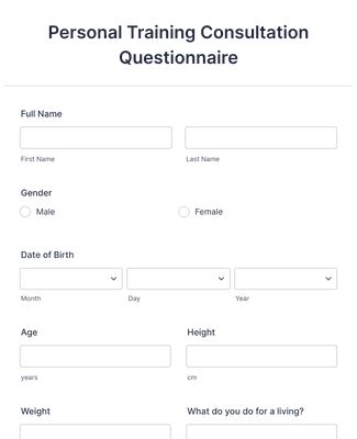 Personal Questionnaire Template