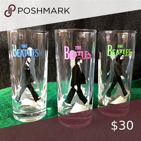 Vintage Set Of Beatles Drinking Glasses