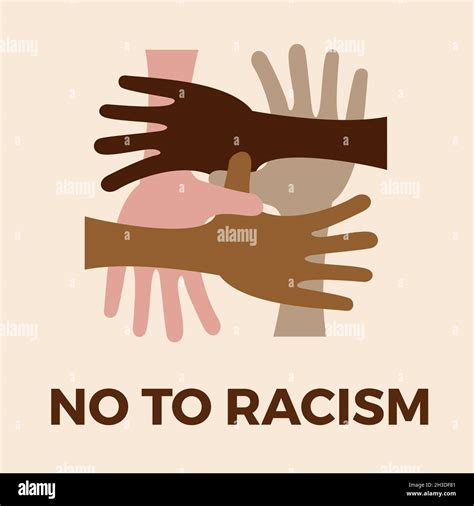 No Al Racismo Acabar Con El Racismo Y La Discriminación Apretón De