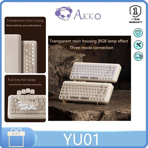 Akko YU Three Mode Mechanical Keyboard RGB Keys Hot Swappable VIA Piano Axis ASA