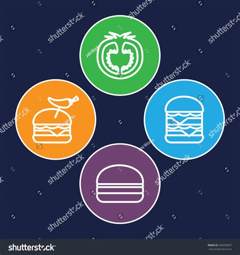 Food Icons Set Set Food Stock Vector Royalty Free