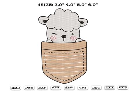 Cute Pocket Sheep · Creative Fabrica