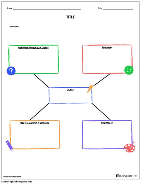 Ordforråd Spider Map Portrait Storyboard by da examples