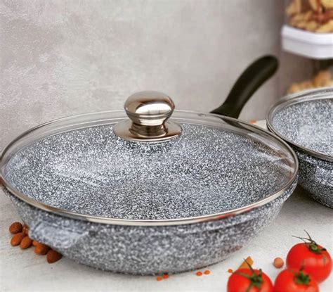 Сковородка глубокая с крышкой 24 см 2.4 л гранитным антипригарным ...