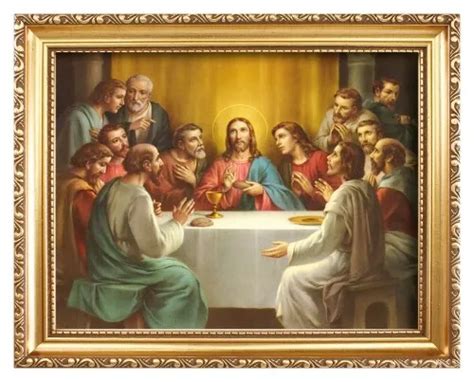 THE LAST SUPPER Jesus And 12 Disciples Apostles Framed Picture ...