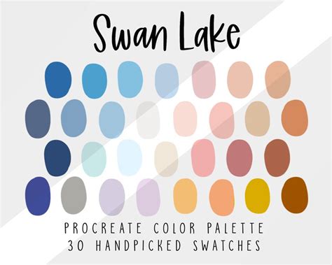 Swan Lake Winter Procreate Color Palette Snow Themed Color - Etsy