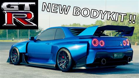 Nissan Skyline R34 GTR Custom Wide Body Kit By Hycade Buy