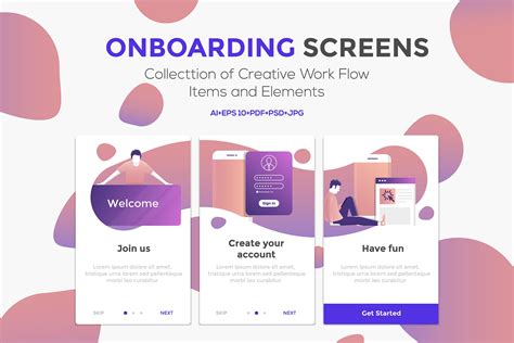 Onboarding Screens for App | Templates & Themes ~ Creative Market