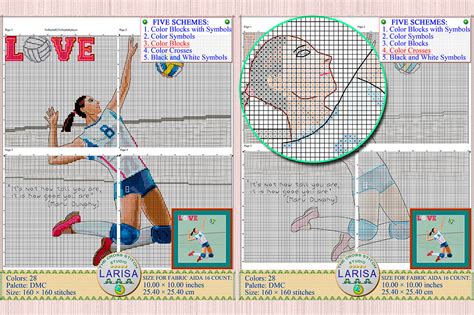 Volleyball Cross Stitch Pattern Volleyball Player By Larisastitch