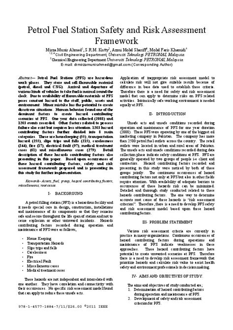 (PDF) Petrol Fuel Station safety and risk assessment framework