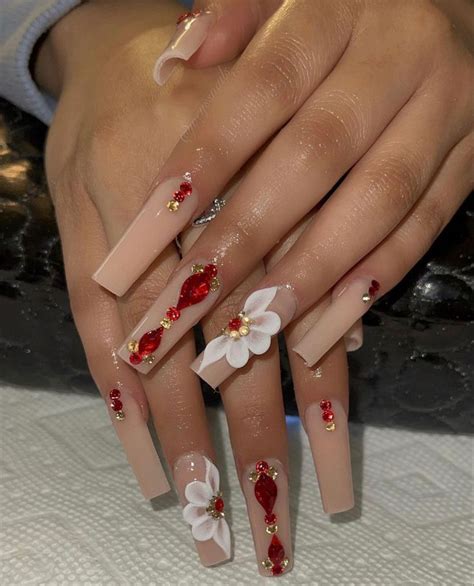 Pin By Iamtialyles On Nails Red Nails Acrylic Nails Red Acrylic Nails