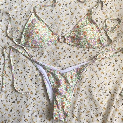 Worn Once Floral Bikini Y2K Women S Fashion Swimwear Bikinis Swimsuits On Carousell