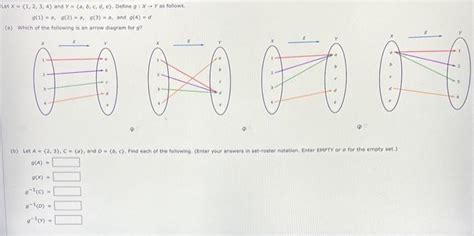 Solved Let X {1 2 3 4} And Y A B C D E} Define G X→y As