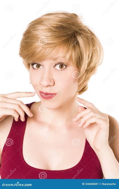 Cute Blonde Positive In The Studio Stock Image Image Of Happy White 34440681